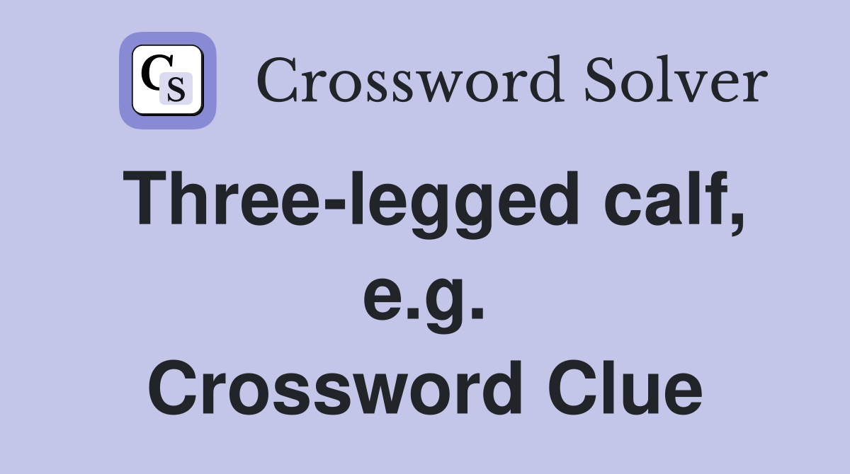 Three-legged calf, e.g. Crossword Clue
