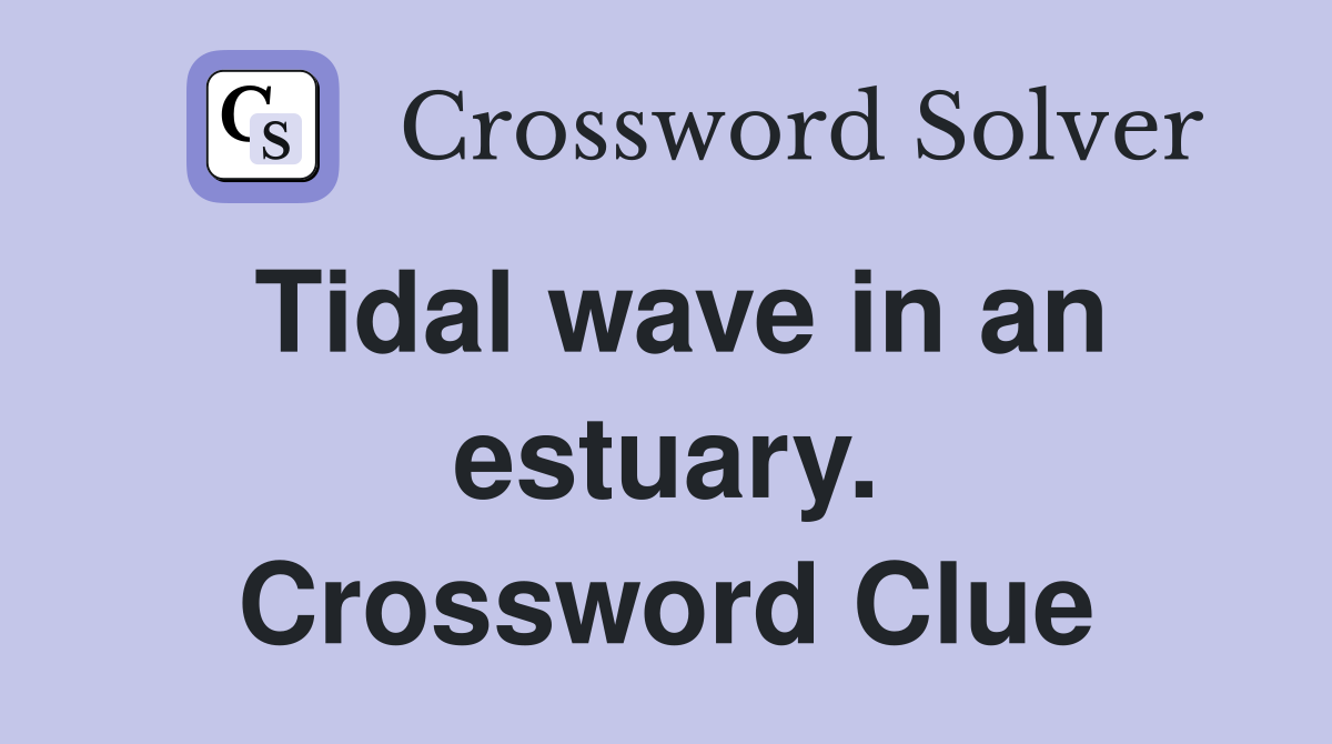 Tidal wave in an estuary. Crossword Clue