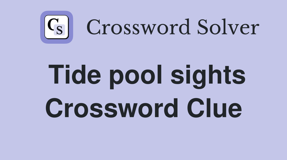 Tide pool sights Crossword Clue