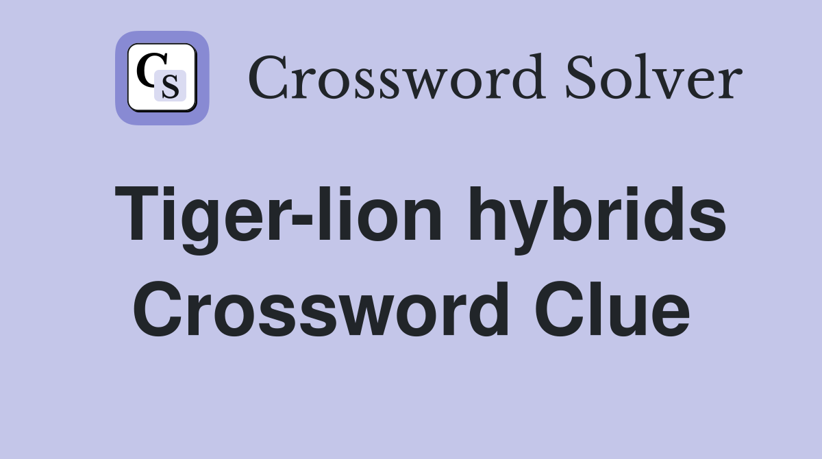 Tiger-lion hybrids Crossword Clue