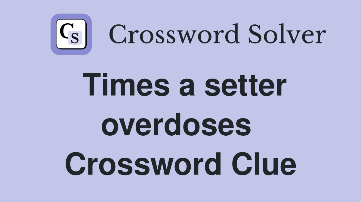 Times a setter overdoses  Crossword Clue