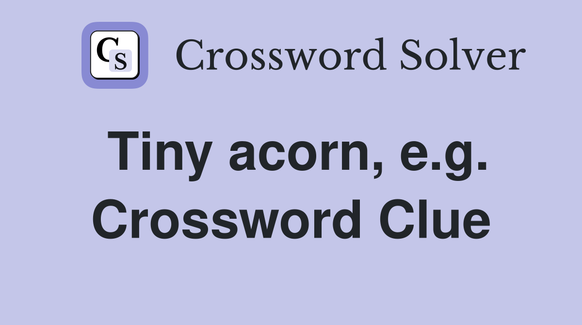 Tiny acorn, e.g. Crossword Clue