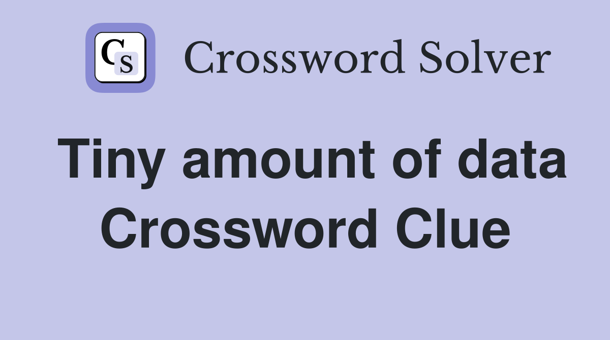 Tiny amount of data Crossword Clue