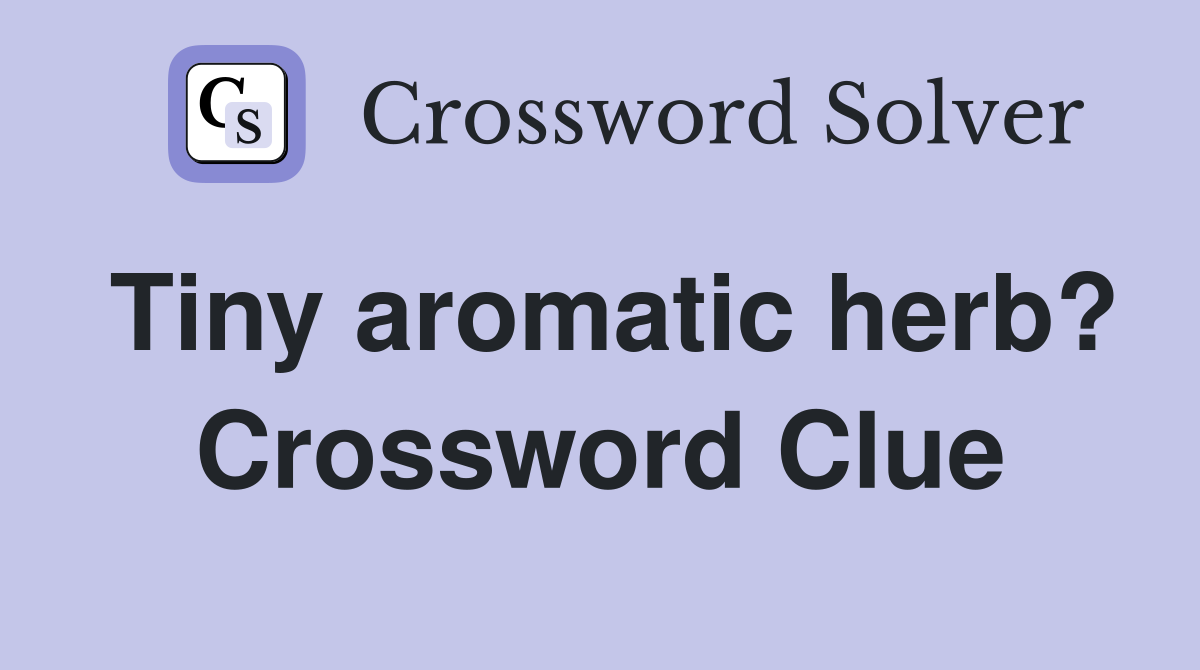 Tiny aromatic herb? Crossword Clue