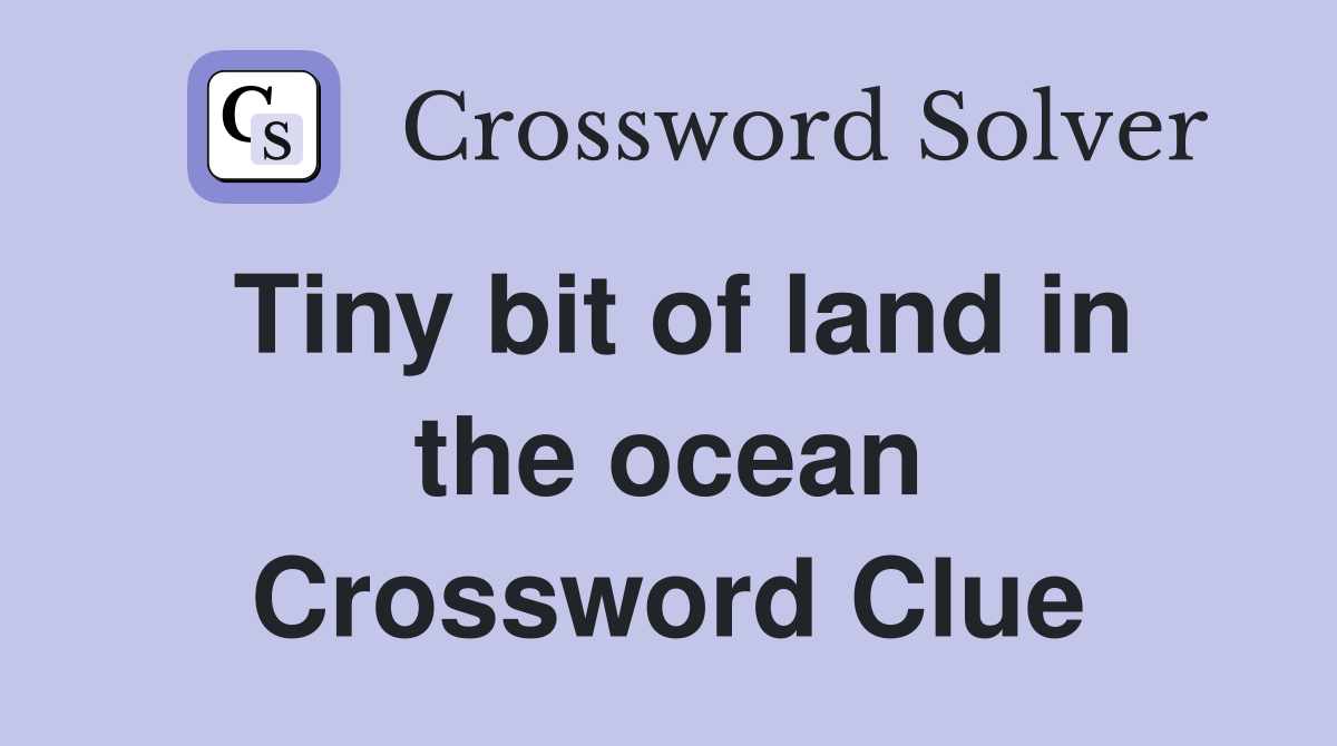 Tiny bit of land in the ocean Crossword Clue