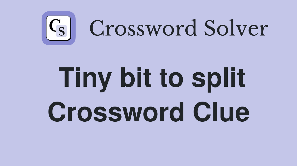 Tiny bit to split Crossword Clue