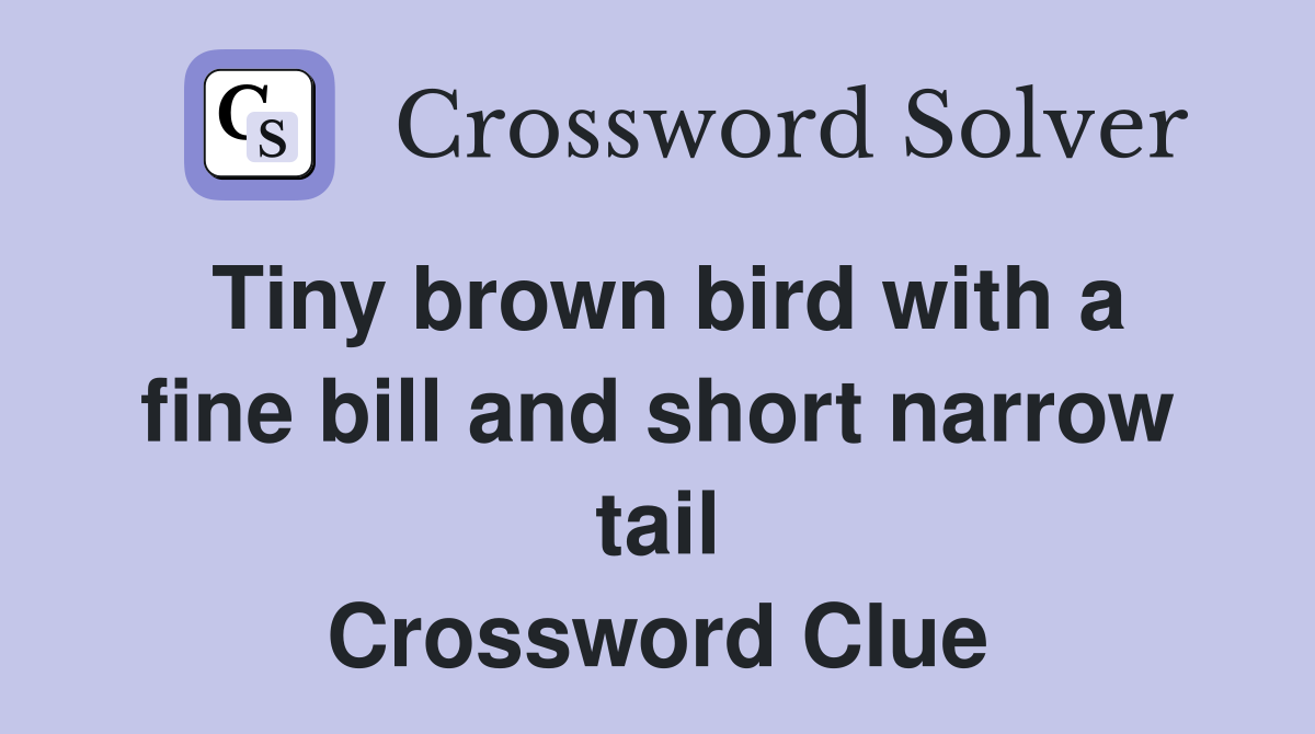 Tiny brown bird with a fine bill and short narrow tail Crossword Clue