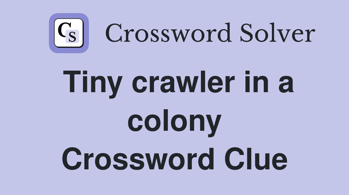 Tiny crawler in a colony Crossword Clue