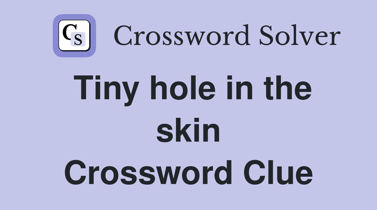 Tiny hole in the skin Crossword Clue