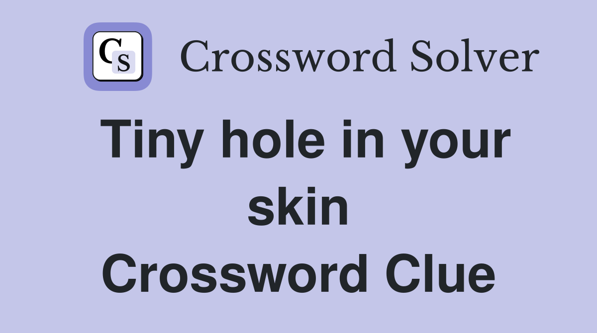 Tiny hole in your skin Crossword Clue