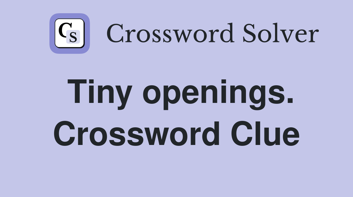 Tiny openings. Crossword Clue