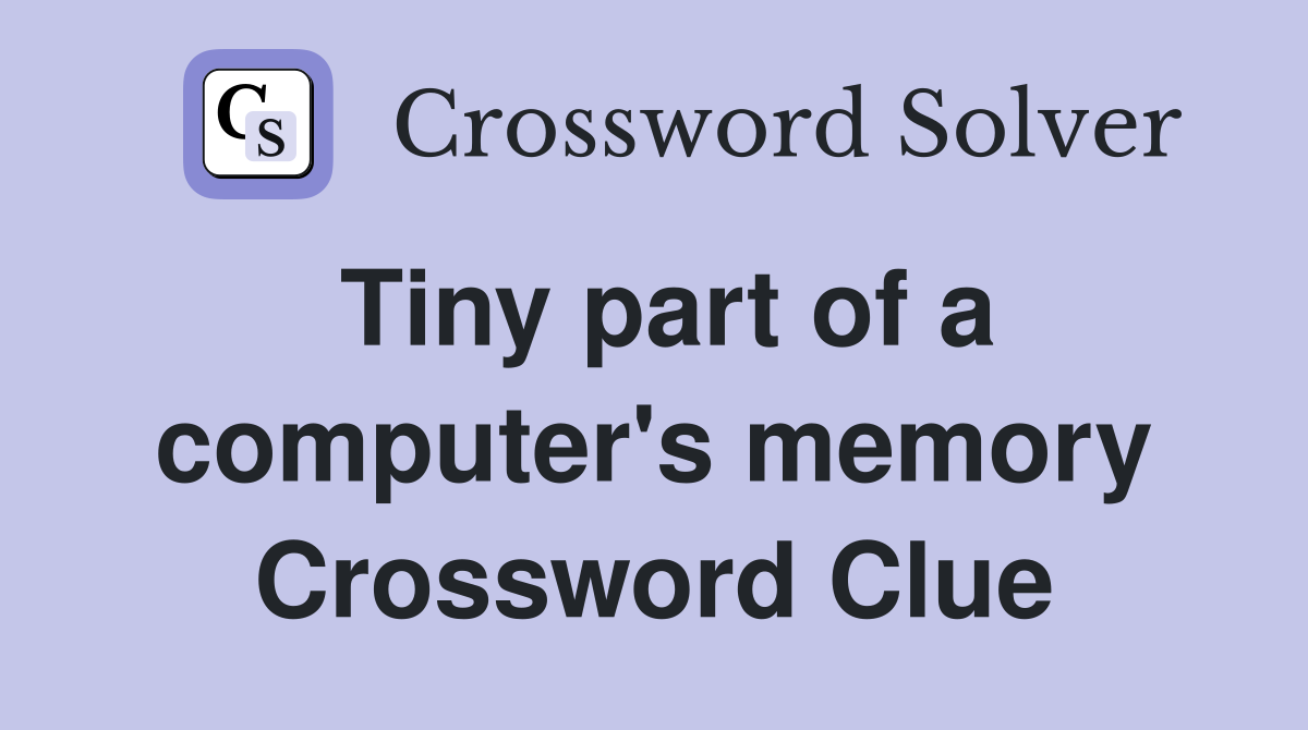 Tiny part of a computer's memory Crossword Clue