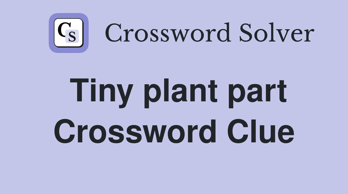 Tiny plant part Crossword Clue
