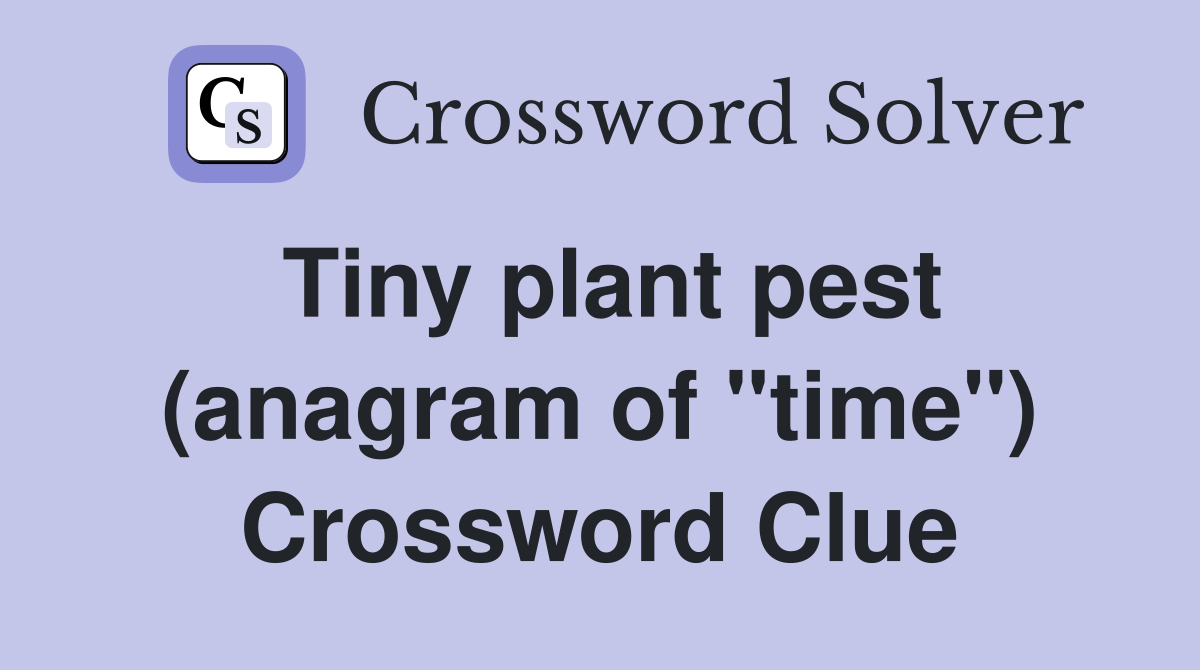 Tiny plant pest (anagram of "time") Crossword Clue