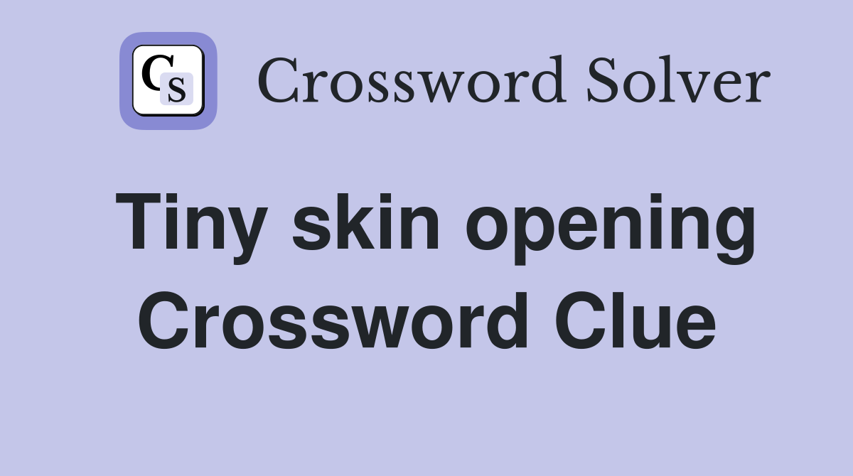 Tiny skin opening Crossword Clue