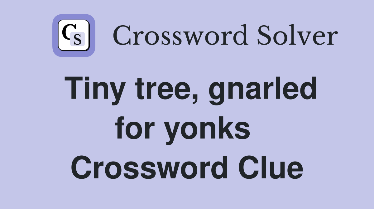 Tiny tree, gnarled for yonks  Crossword Clue