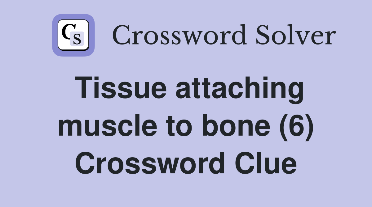 Tissue attaching muscle to bone (6) Crossword Clue