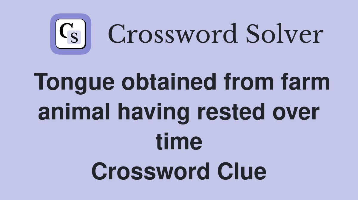 Tongue obtained from farm animal having rested over time Crossword Clue