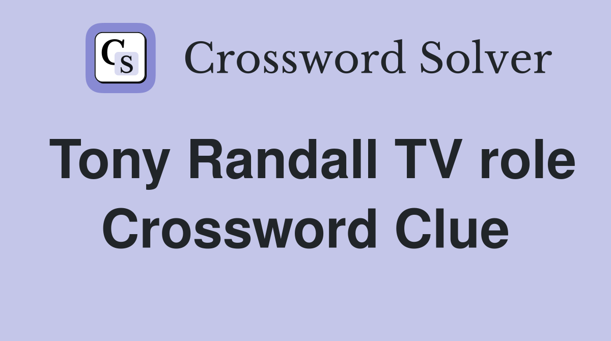 Tony Randall TV role Crossword Clue
