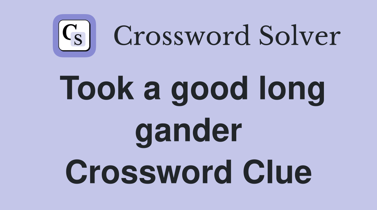 Took a good long gander Crossword Clue