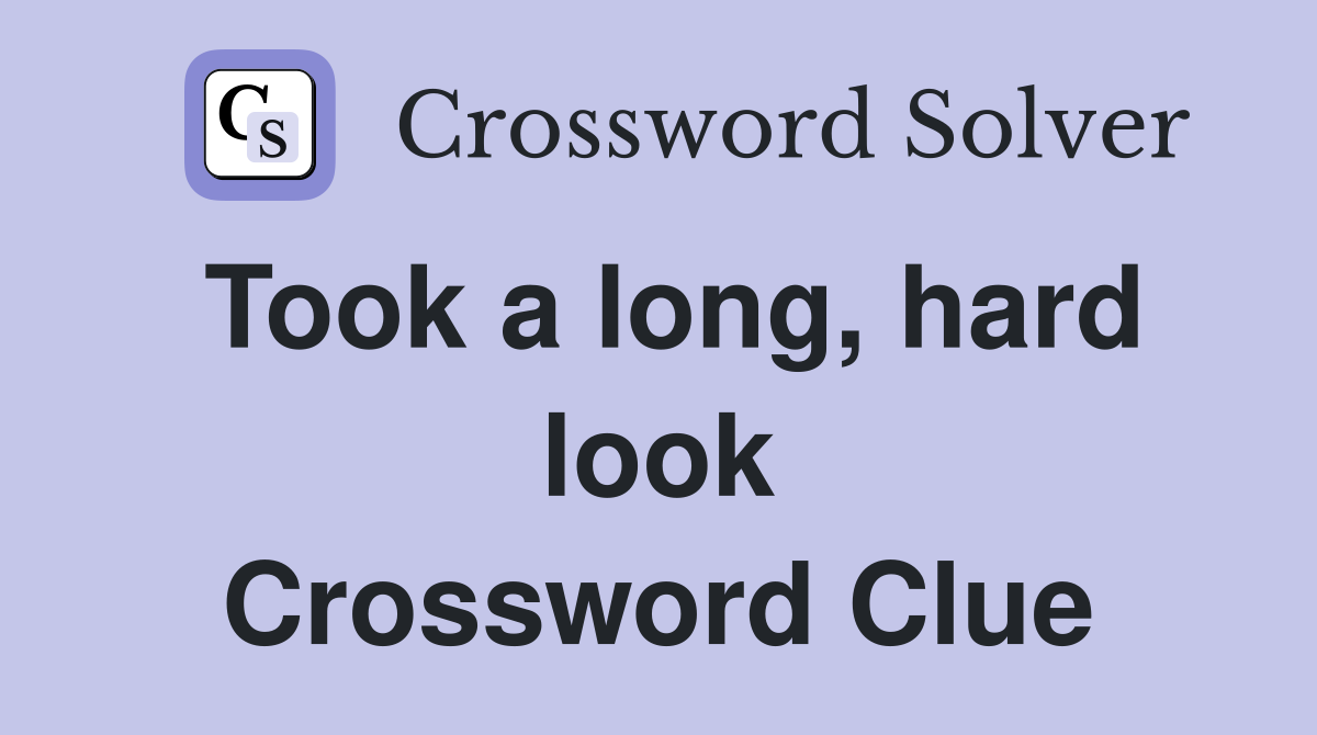 Took a long, hard look Crossword Clue