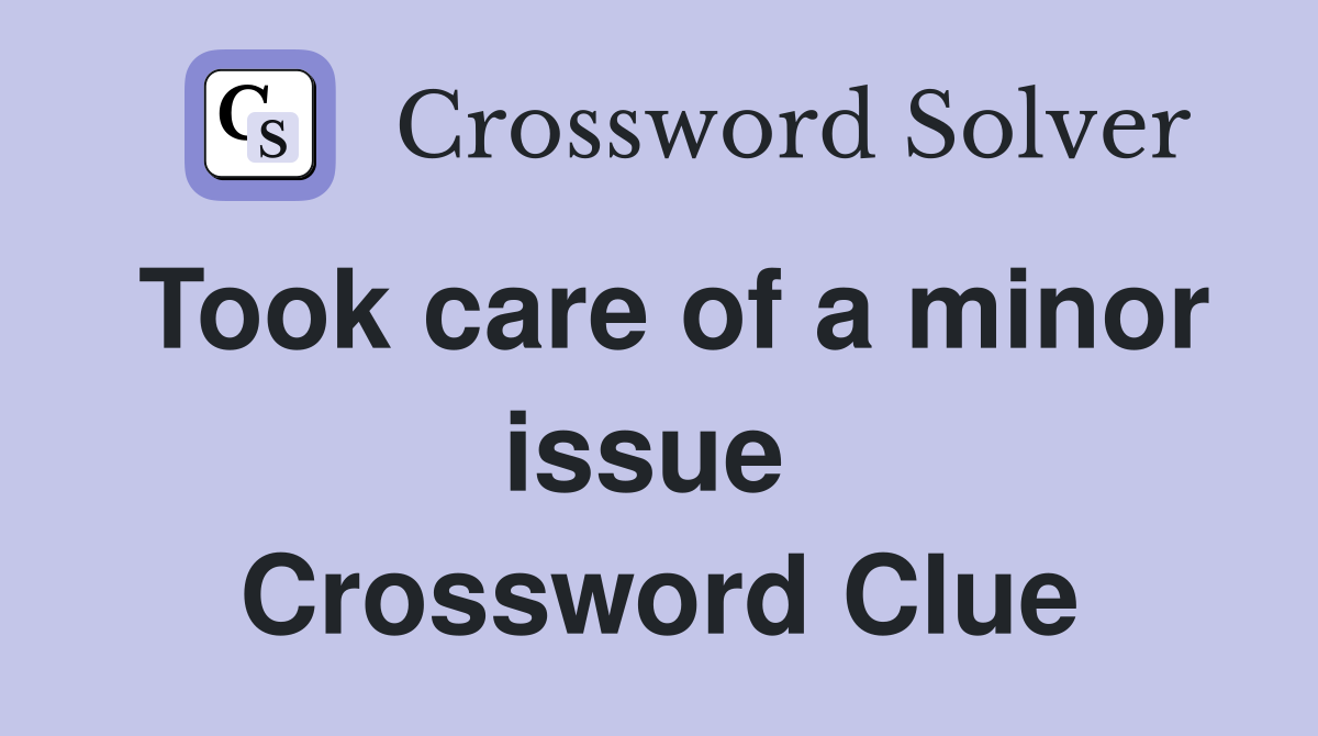 Took care of a minor issue  Crossword Clue