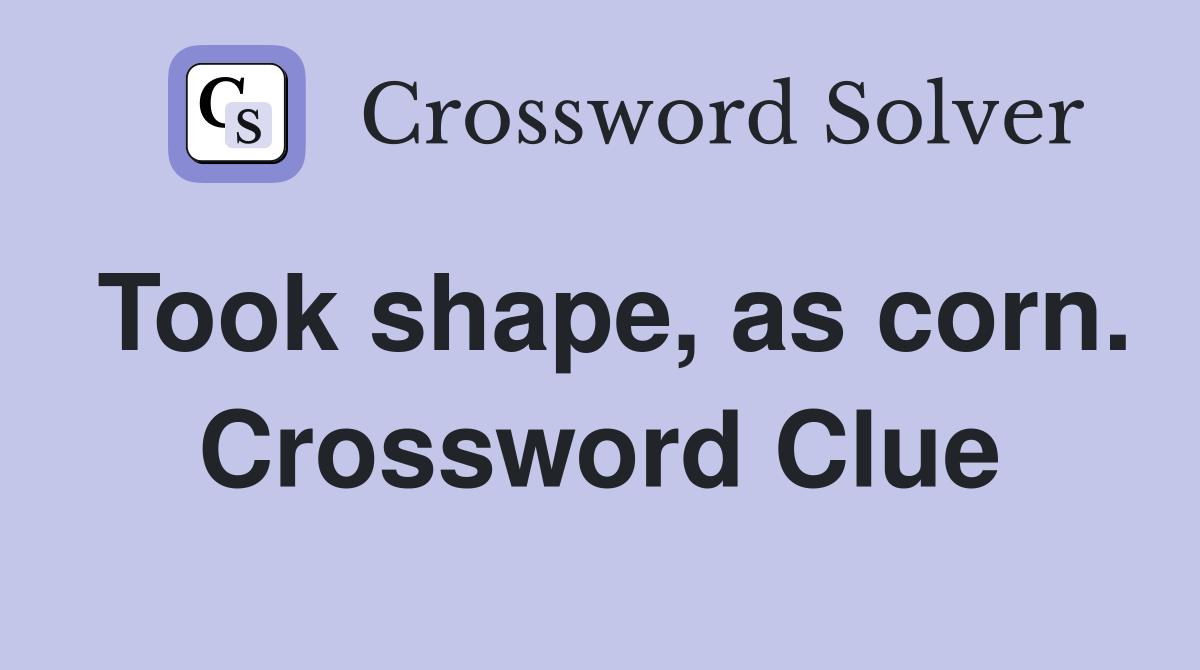Took shape, as corn. Crossword Clue