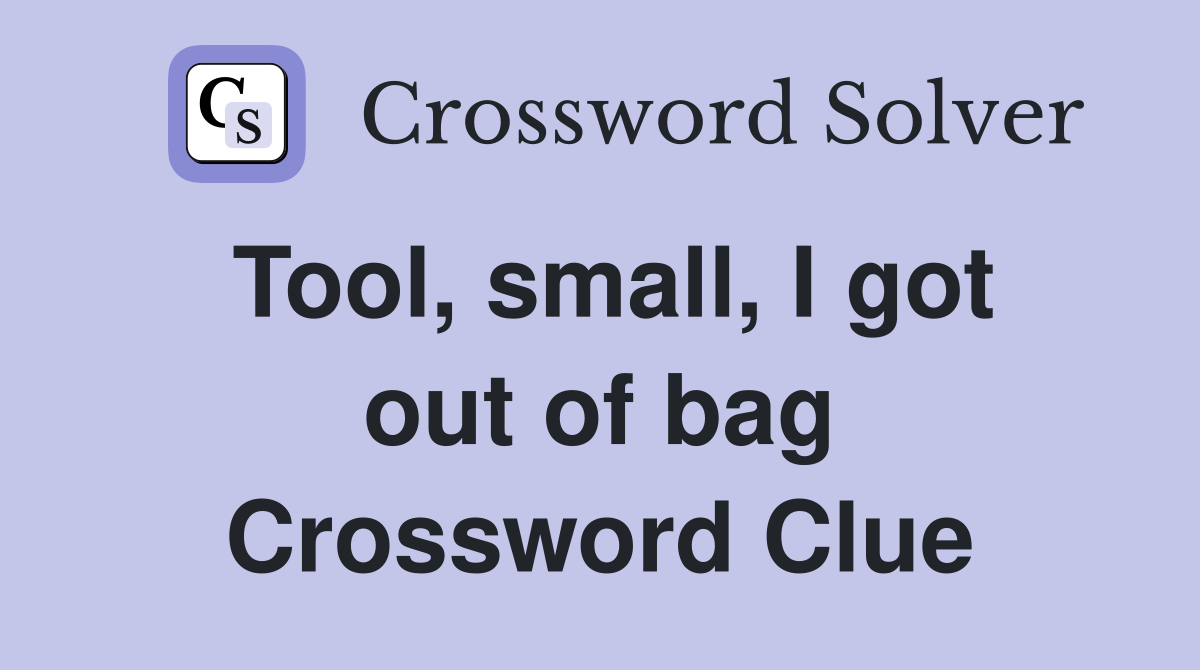 Tool, small, I got out of bag Crossword Clue
