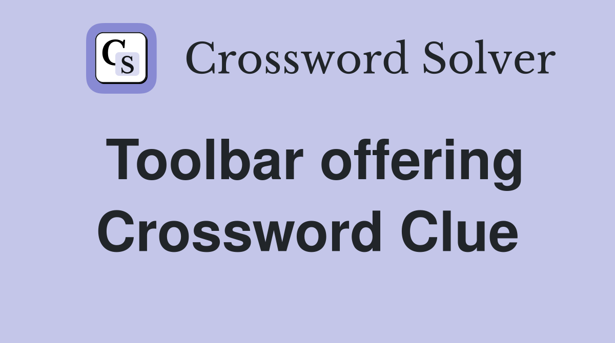Toolbar offering Crossword Clue