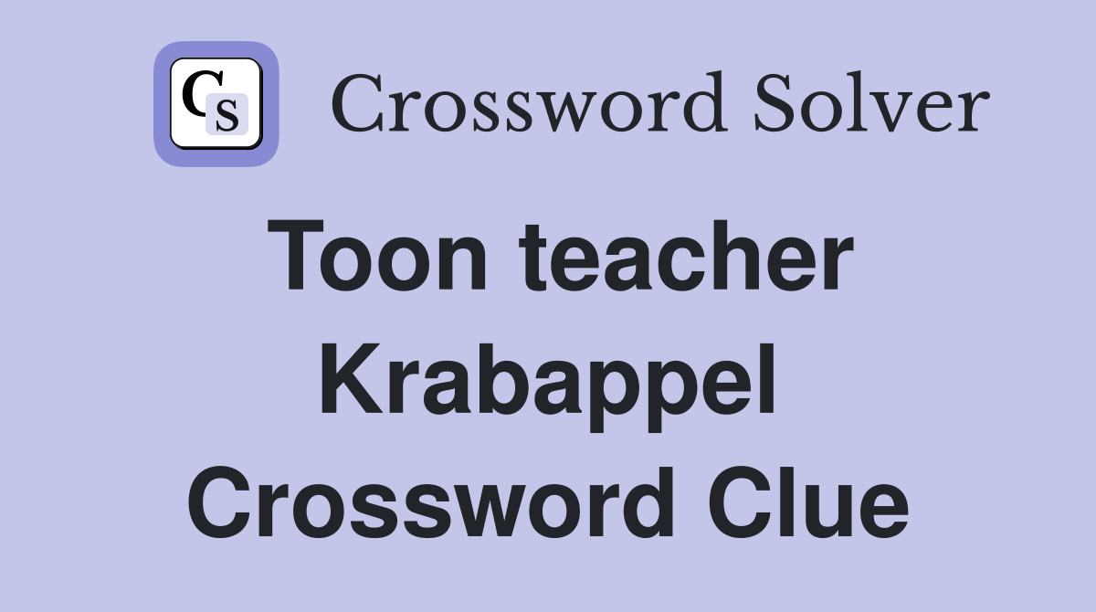 Toon teacher Krabappel Crossword Clue