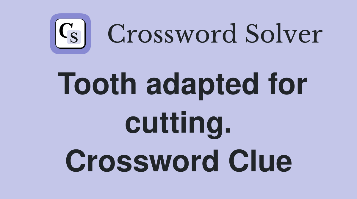 Tooth adapted for cutting. Crossword Clue