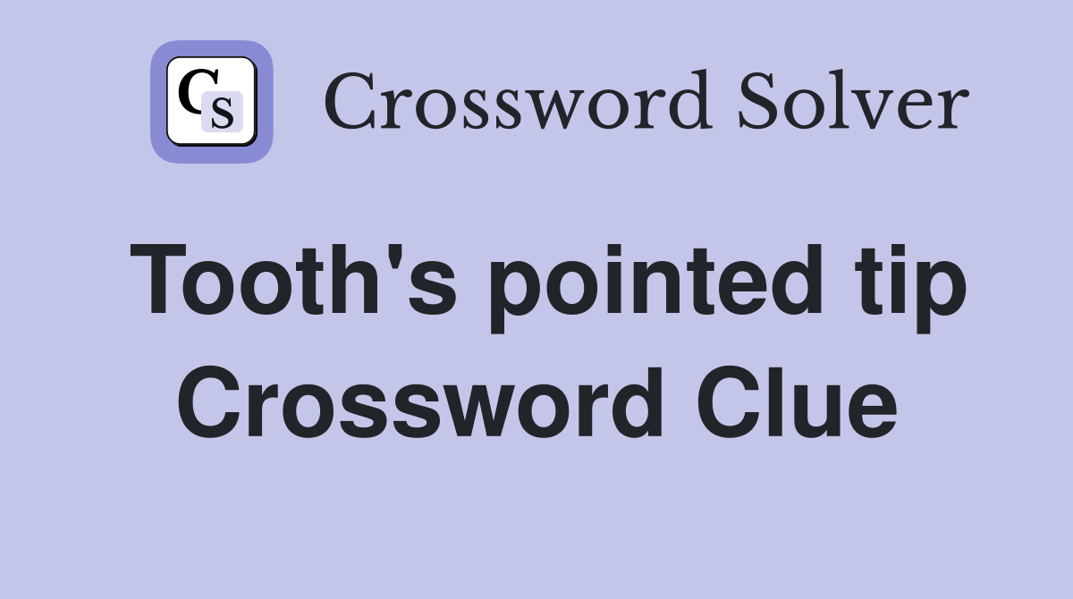 Tooth's pointed tip Crossword Clue
