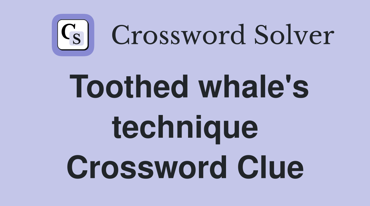 Toothed whale's technique Crossword Clue