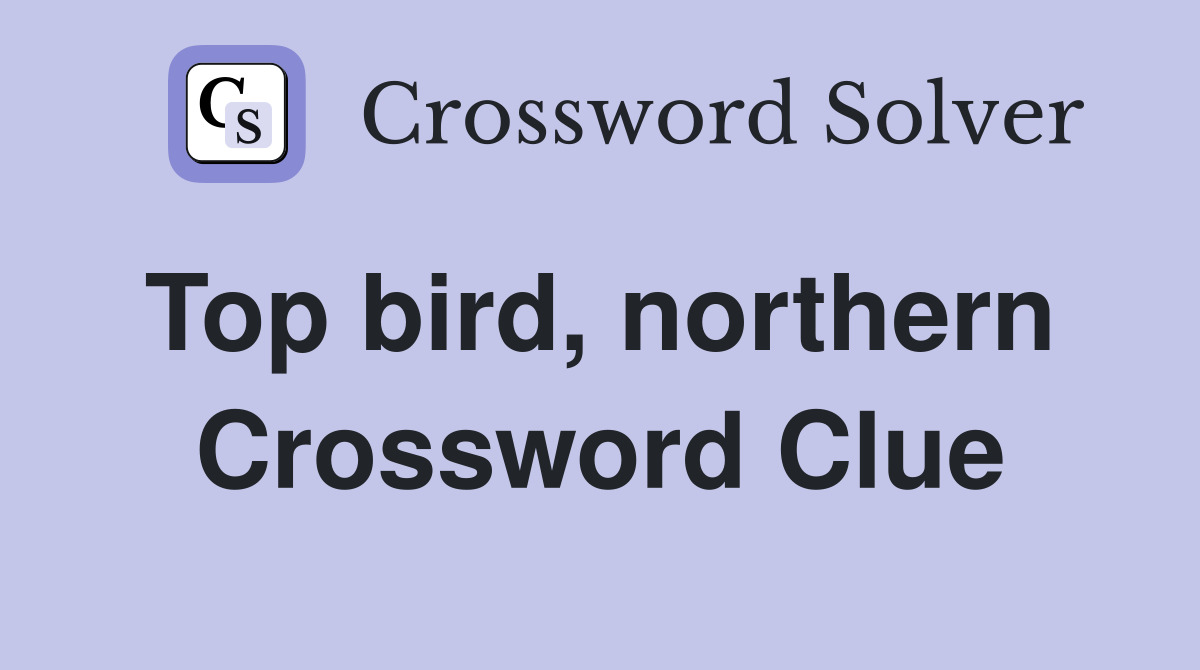 Top bird, northern  Crossword Clue