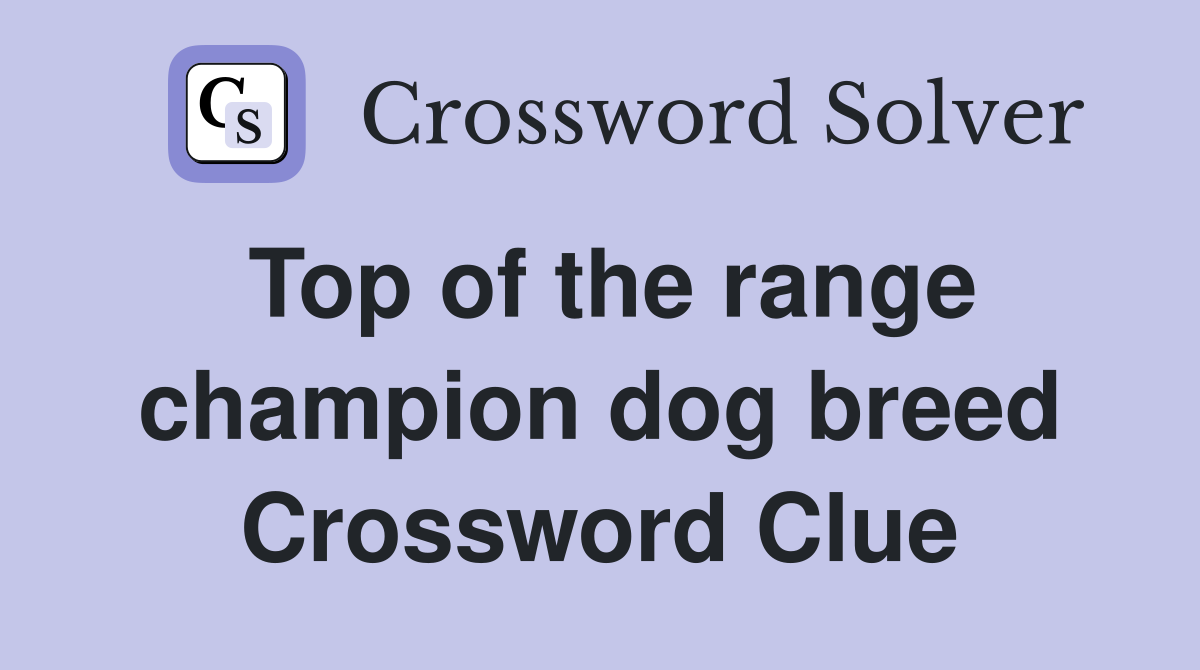 Top of the range champion dog breed Crossword Clue