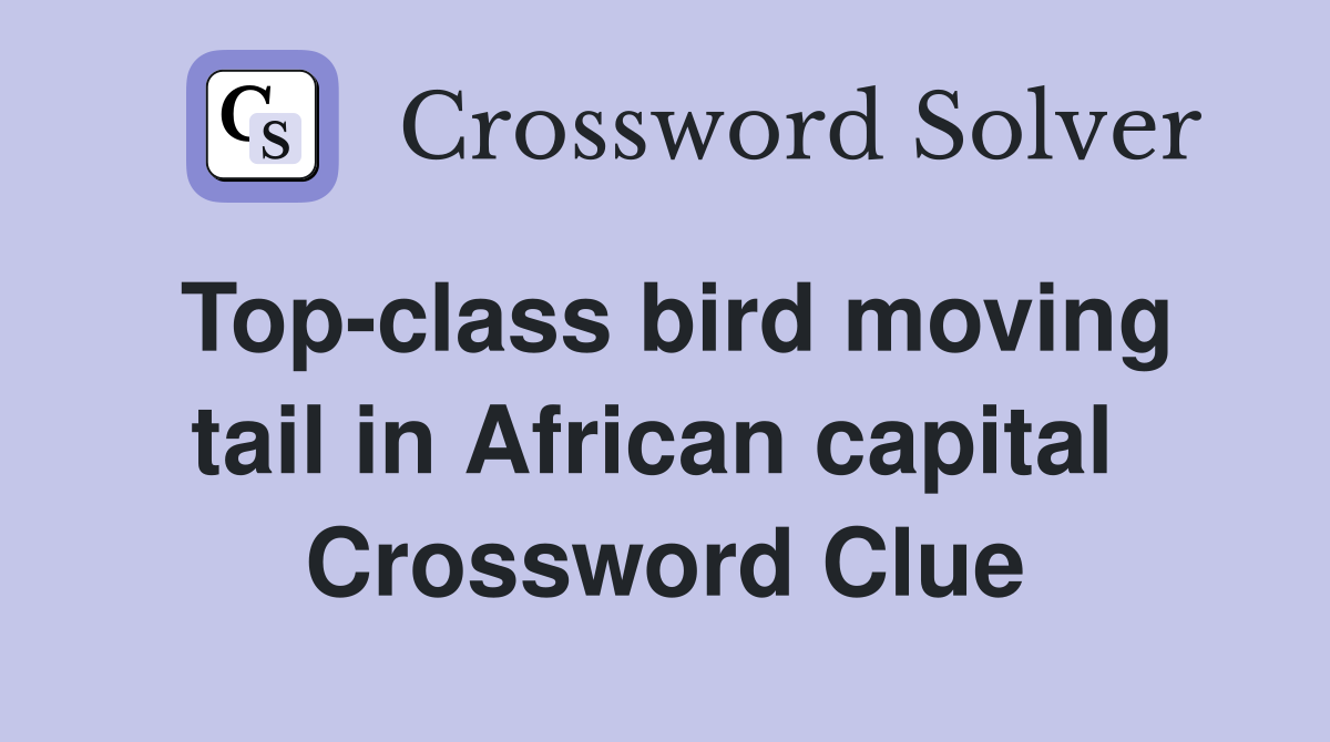 Top-class bird moving tail in African capital  Crossword Clue