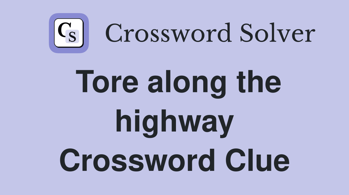 Tore along the highway Crossword Clue
