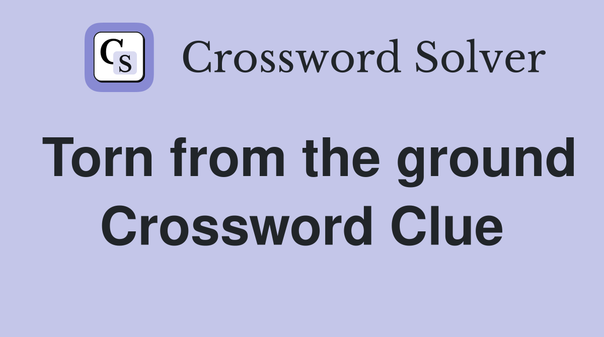 Torn from the ground Crossword Clue
