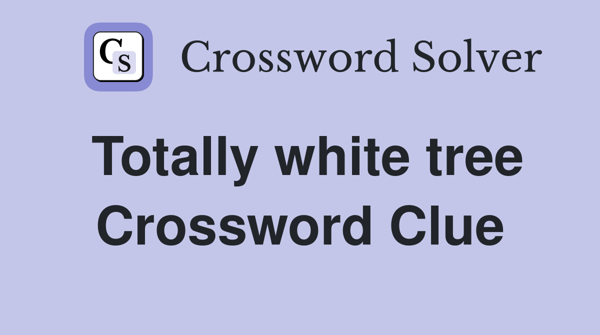 Totally white tree Crossword Clue