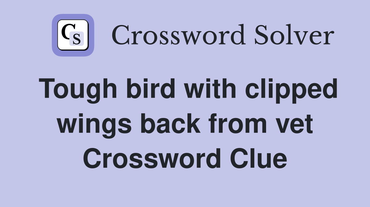 Tough bird with clipped wings back from vet Crossword Clue