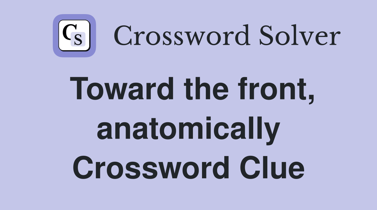 Toward the front, anatomically Crossword Clue