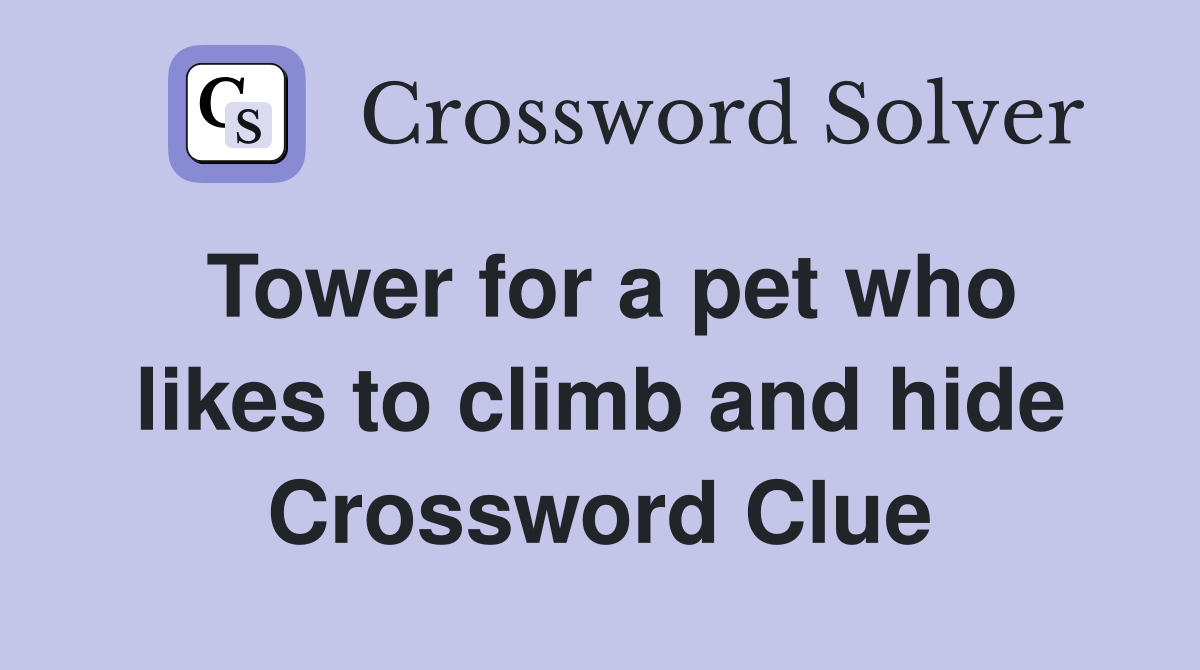 Tower for a pet who likes to climb and hide Crossword Clue