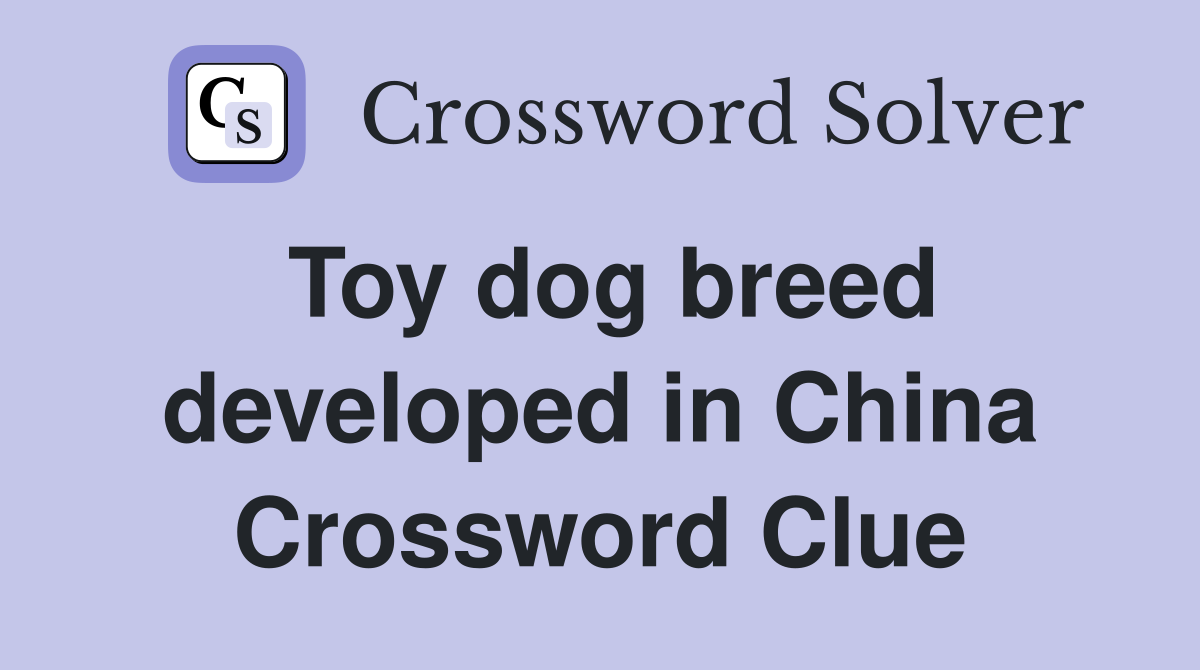 Toy dog breed developed in China Crossword Clue