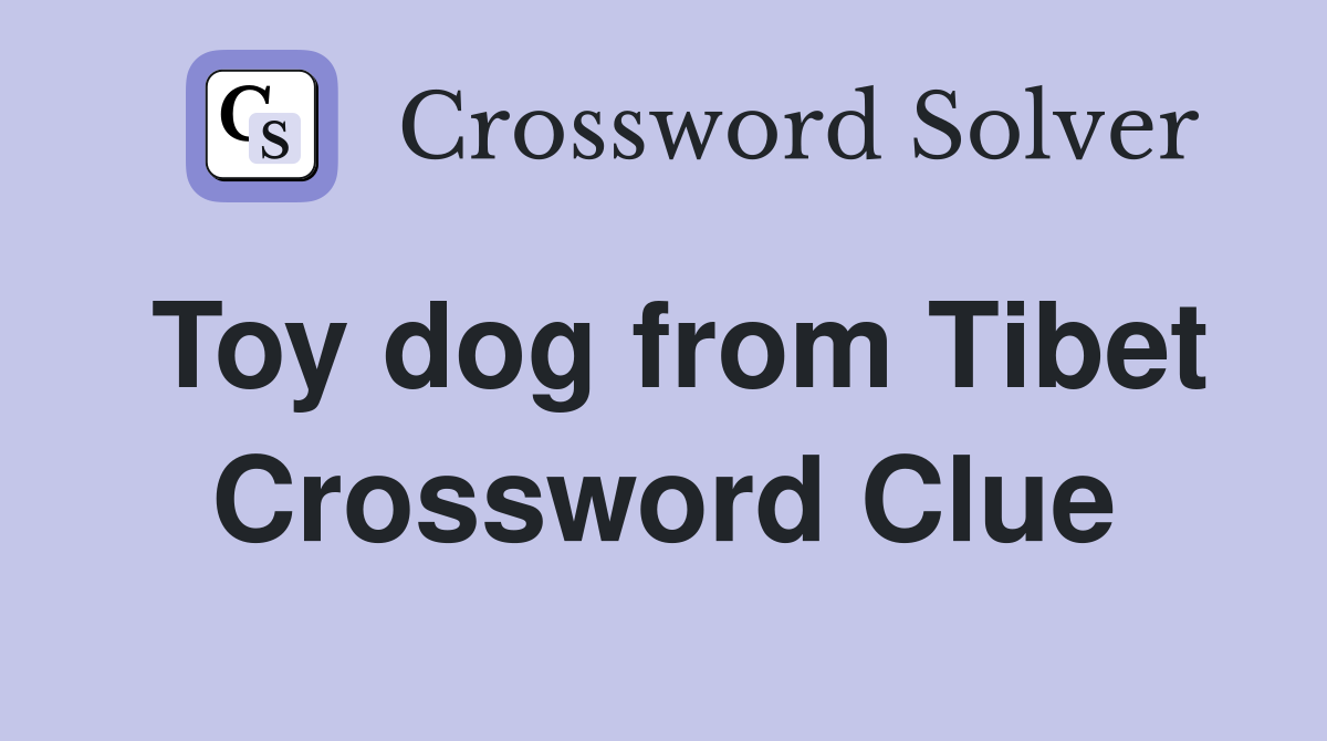 Toy dog from Tibet Crossword Clue