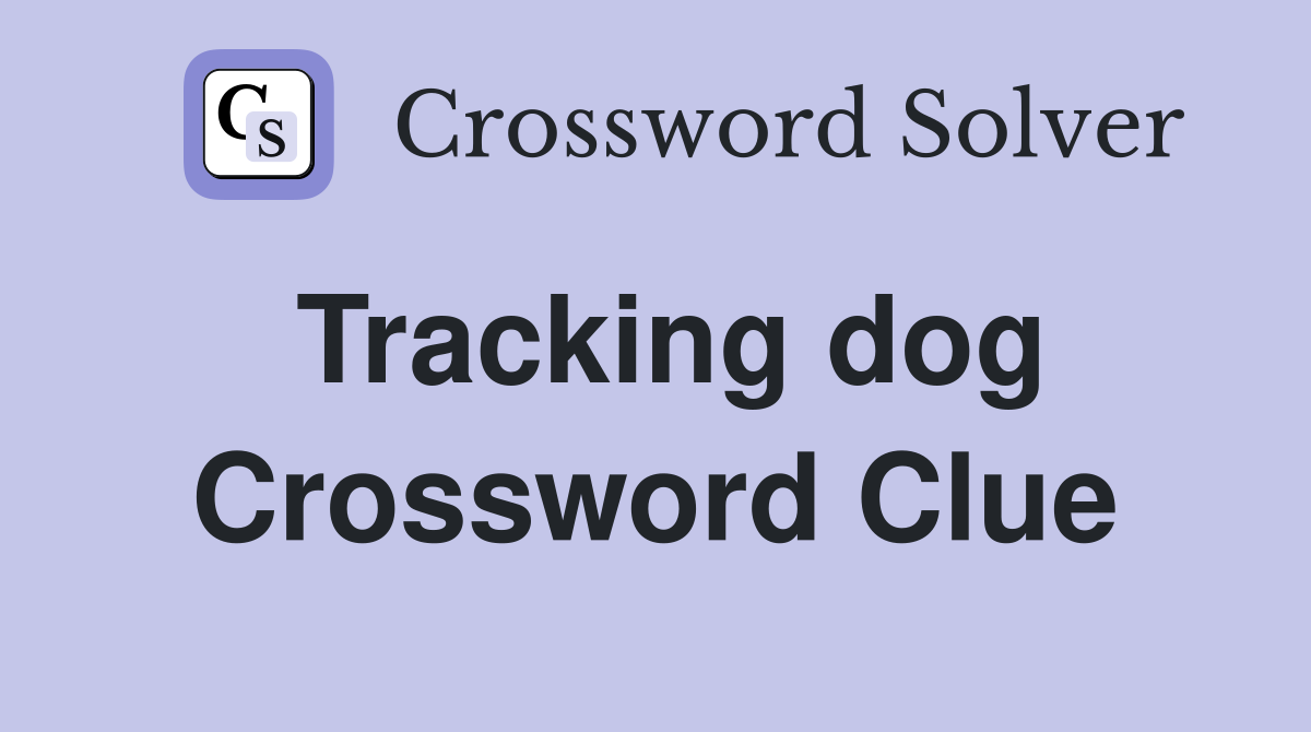 Tracking dog Crossword Clue