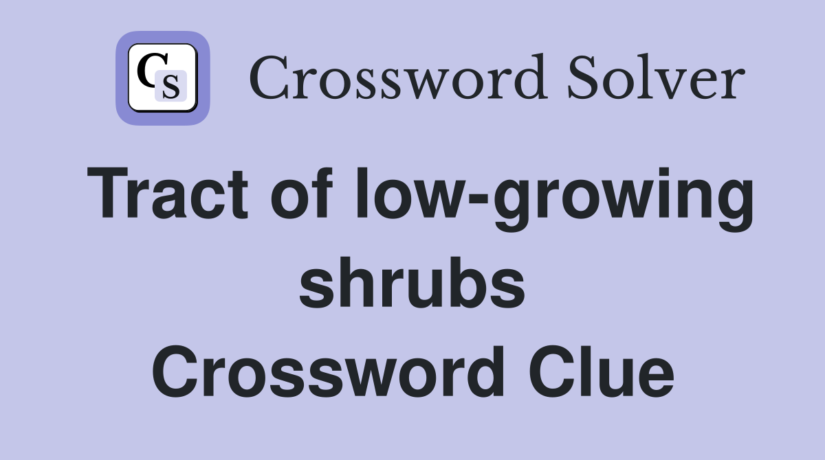 Tract of low-growing shrubs Crossword Clue