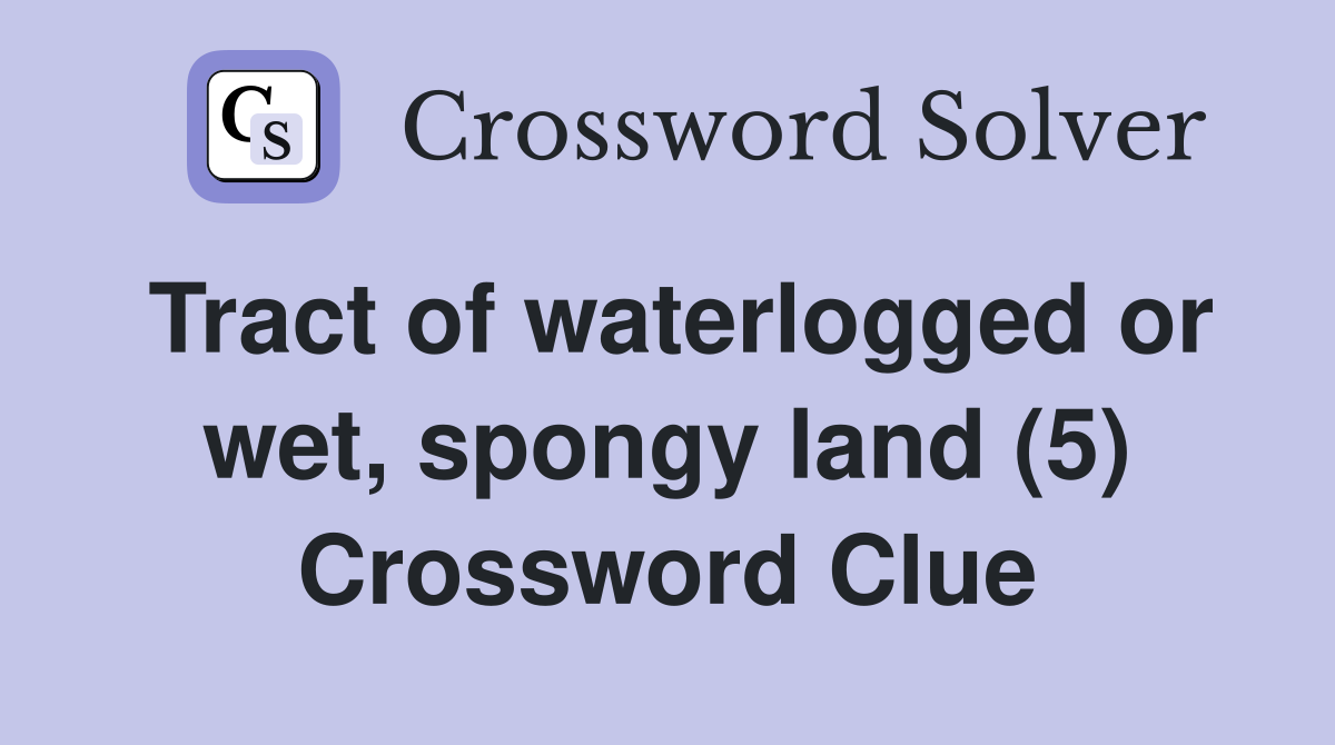 Tract of waterlogged or wet, spongy land (5) Crossword Clue