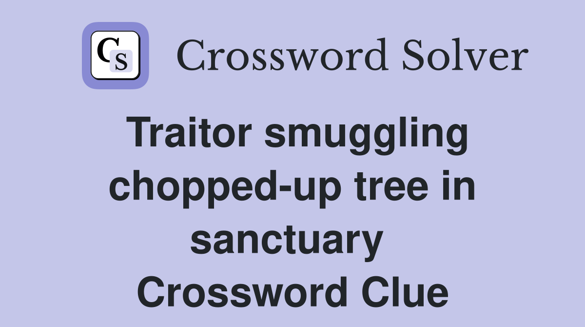 Traitor smuggling chopped-up tree in sanctuary  Crossword Clue
