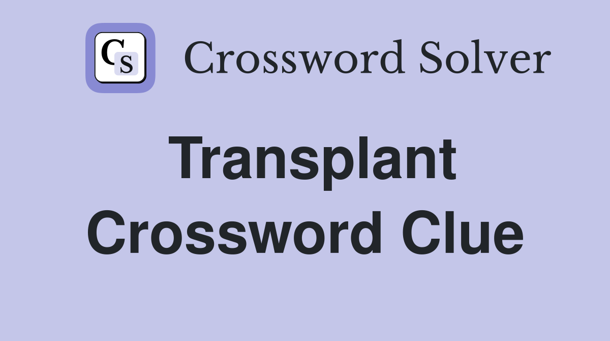Transplant Crossword Clue