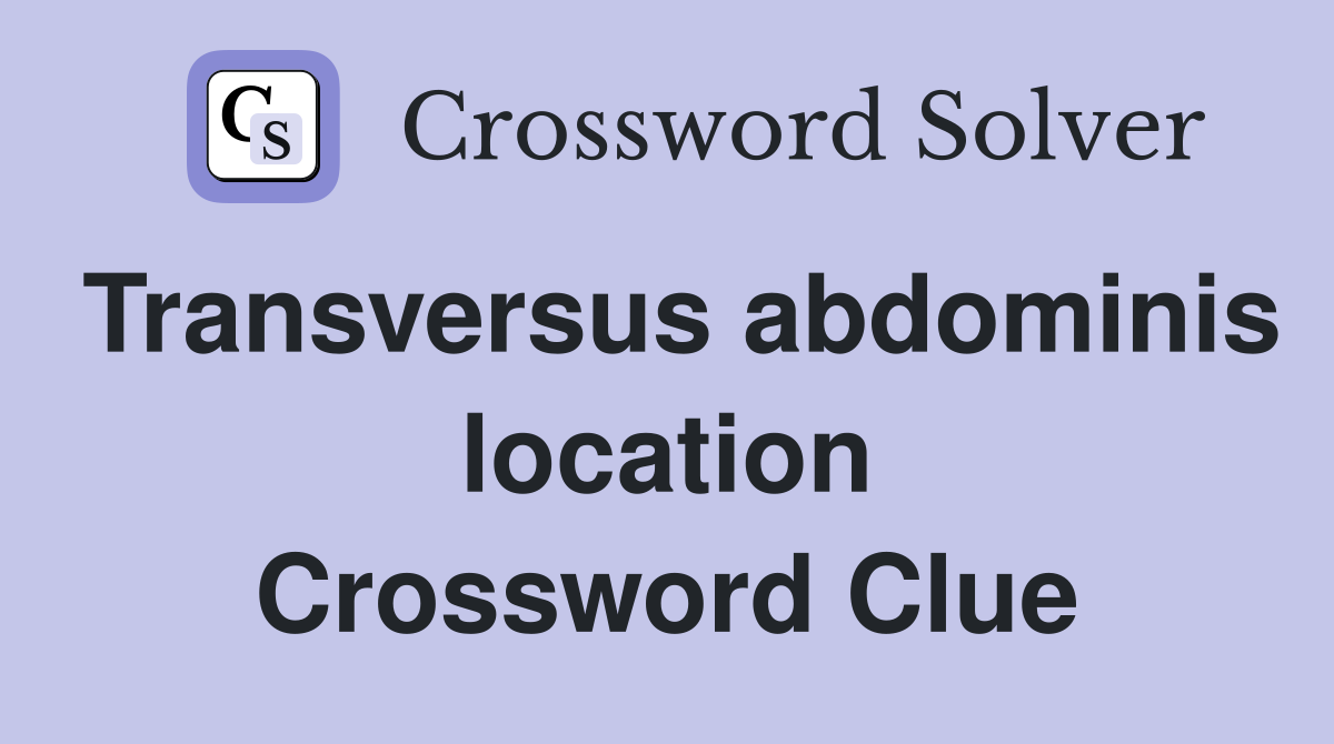 Transversus abdominis location Crossword Clue